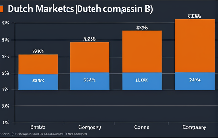 Market Share Comparison - Dutch Market**
Prompt: "A visually engaging bar chart comparing the market share of three companies (Company A, Company B, Your Company) in the Dutch market. The chart should use colors associated with each brand. Company A has 25%, Company B has 20%, and 'Your Company' has 15%. The background should subtly incorporate a map of the Netherlands."
**