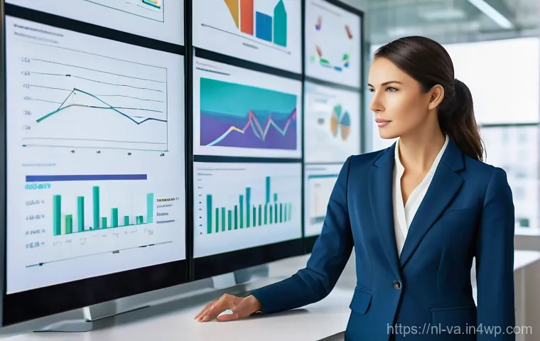 경쟁 분석 프레임워크와 경영 전략의 통합 - "A focused professional in a modern, brightly lit office environment, standing before a large, inter...