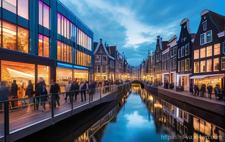 경쟁 분석 프레임워크의 변수 및 변동성 이해하기 - **Prompt:** "A bustling, vibrant market square in a modern Dutch city at dusk. The scene is highly d...