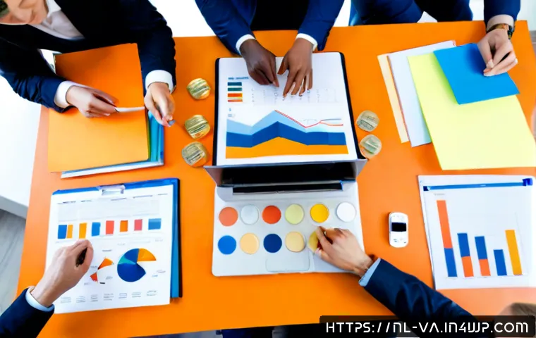 경쟁 분석 프레임워크를 통해 얻는 인사이트 - Photorealistic overhead view of a Dutch business team analyzing a competitive market framework at a ...
