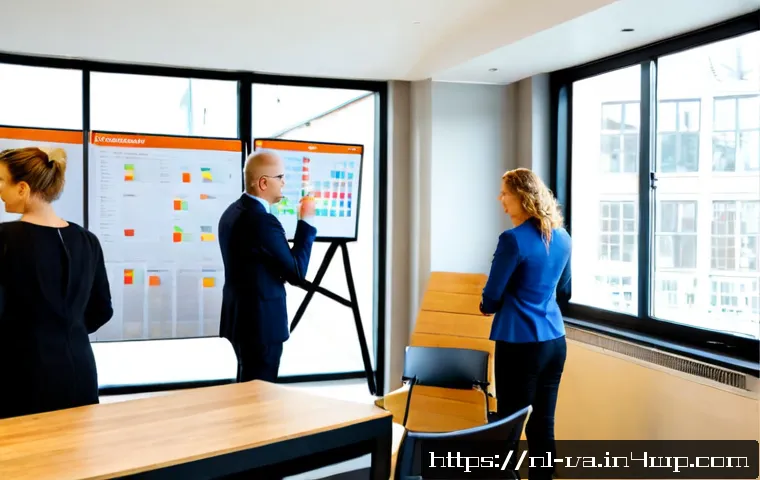 Home 17 경쟁 분석 프레임워크와 전반적인 경영 전략 - Photorealistic Dutch business strategy workshop in a bright modern Amsterdam office, diverse team of...
